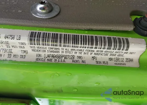 2005 Jeep Wrangler / Tj Unlimited Rubicon z USA, uszkodzony, nr VIN 1J4FA64S65P327128